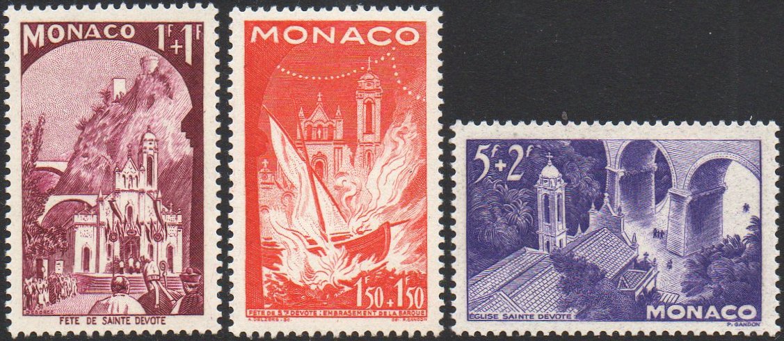Timbres-Poste Stamps Monaco Festival of Ste Dévote